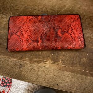 Lodis Red Snakeskin Wallet